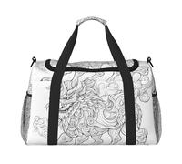 WZYCWB Sleeping Puppies Sac de voyage portable Sac de week-end Sac de fitness Sac de yoga adapté pour le fitness et d'autres scénarios, Croquis de monstre, Taille unique