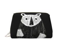 WZYCWB Sleeping Puppies Trousse à cosmétiques en cuir imprimé pour femme - Élégante et douce, durable, Croquis d'ours, Taille unique