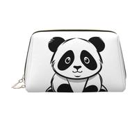 WZYCWB Sleeping Puppies Trousse à cosmétiques en cuir imprimé pour femme - Élégante et douce, durable, Croquis d'un panda, Taille unique