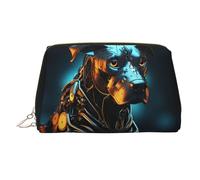 WZYCWB Sleeping Puppies Trousse à cosmétiques en cuir imprimé pour femme - Élégante et douce, durable, Chien en métal assis, Taille unique