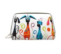 WZYCWB Sleeping Puppies Trousse à cosmétiques en cuir imprimé pour femme - Élégante et douce, durable, Chien maigre, Taille unique