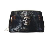 WZYCWB Sleeping Puppies Trousse à cosmétiques en cuir imprimé pour femme - Élégante et douce, durable, Homme squelette avec couronne, Taille unique