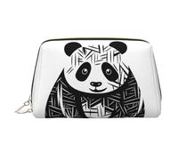 WZYCWB Sleeping Puppies Trousse à cosmétiques en cuir imprimé pour femme - Élégante et douce, durable, Panda assis, Taille unique