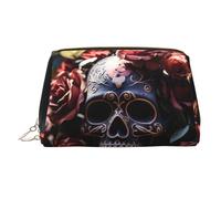 WZYCWB Sleeping Puppies Trousse à cosmétiques en cuir imprimé pour femme - Élégante et douce, durable, Rose squelette, Taille unique