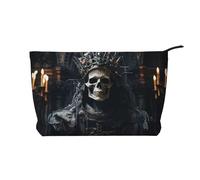 WZYCWB Sleeping Puppies Trousse de toilette à motifs, indispensable pour organiser les cosmétiques et les produits de soins de la peau., Homme squelette avec couronne, Taille unique