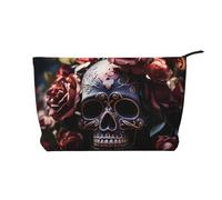 WZYCWB Sleeping Puppies Trousse de toilette à motifs, indispensable pour organiser les cosmétiques et les produits de soins de la peau., Rose squelette, Taille unique