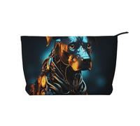 WZYCWB Sleeping Puppies Trousse de toilette à motifs, indispensable pour organiser les cosmétiques et les produits de soins de la peau., Chien en métal assis, Taille unique