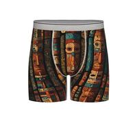 WZYCWB Sous-vêtement long respirant à séchage rapide pour homme - TotemRetro motif totem imprimé (S-2XL), gris clair, L