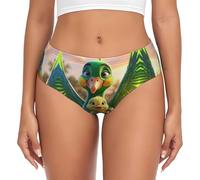 WZYCWB Sous-vêtement moulant imprimé perroquet vert grande taille pour femme, Noir/blanc, 3XL