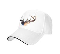 WZYCWB Stag Antlers Patterned Curved Brim Baseball Cap - Black - Hommes & Femmes Randonnée et Outdoor Cap, blanc, L