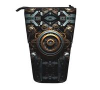 WZYCWB Steampunk Gear Boîte de rangement rétractable pour stylos, pinceaux de maquillage ou sacs à monnaie avec cordon de serrage.