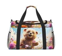 WZYCWB Steampunk Gear Sac de voyage portable Sac de week-end Sac de fitness Sac de yoga adapté pour le fitness et d'autres scénarios, Ours debout, Taille unique