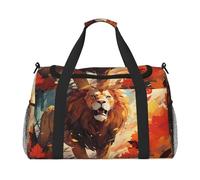 WZYCWB Steampunk Gear Sac de voyage portable Sac de week-end Sac de fitness Sac de yoga adapté pour le fitness et d'autres scénarios, Lion debout, Taille unique