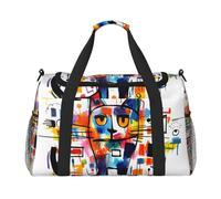 WZYCWB Steampunk Gear Sac de voyage portable Sac de week-end Sac de fitness Sac de yoga adapté pour le fitness et d'autres scénarios, Chat debout, Taille unique