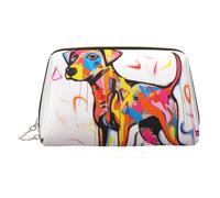 WZYCWB Steampunk Gear Trousse à cosmétiques en cuir imprimé pour femme - Élégante et douce, durable, Chien gribouillage debout, Taille unique