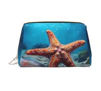 WZYCWB Steampunk Gear Trousse à cosmétiques en cuir imprimé pour femme - Élégante et douce, durable, Étoile de mer dans la mer, Taille unique