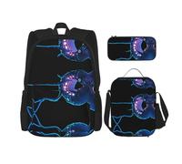 WZYCWB Strange Creature Ensemble sac à dos (3 pièces) - Sac d'école pour étudiant + trousse + sac à déjeuner + sac à dos de grande capacité