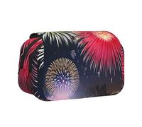 WZYCWB Superbe trousse à crayons portable avec impression de feux d'artifice, idéale pour organiser les stylos au bureau ou ranger des pinceaux de maquillage