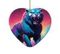 WZYCWB Synthwave Pendentif en céramique en forme d'étoile en forme de sabre, parfait pour décorer votre arbre de Noël pour les fêtes d'hiver, taille unique, Céramique