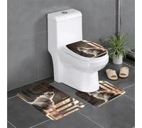 WZYCWB Tabby Lot de 3 tapis de salle de bain, paillasson pour chambre à coucher, tapis de cuisine, baignoire et décoration d'intérieur