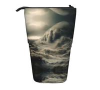 WZYCWB Tall Waves Porte-stylo rétractable imprimé Convient pour une utilisation comme simple trousse de maquillage, portefeuille, etc.