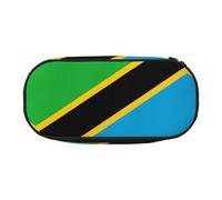 WZYCWB Tanzania Flag Trousse à crayons grande capacité - Boîte de rangement multifonctionnelle, portable et durable pour fournitures de bureau et scolaires, Noir , Taille unique, Trousse de beauté