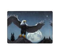 WZYCWB Tapis à poils courts imprimé aigle sous les étoiles, doux, moelleux et confortable pour salon, chambre à coucher, bureau et balcon, 203,2 x 147,3 cm.