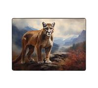 WZYCWB Tapis Brave Cougar Prints 203,2 x 147,3 cm, doux et antidérapant, adapté pour les tables de chevet, les bureaux, les balcons et autres espaces.