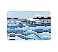 WZYCWB Tapis de sol 40,6 x 61 cm, tapis d'entrée, tapis de porte de cuisine, convient pour chambre à coucher, salle de bain, bureau, salon, motif vagues