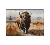 WZYCWB Tapis de sol en flanelle à motif troupeau de bison d'Amérique du Nord - 203 x 147 cm - Super doux