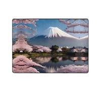 WZYCWB Tapis de sol en flanelle à motifs Mt. Fuji au début du printemps - 203,2 x 147,3 cm - Tapis super doux