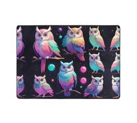 WZYCWB Tapis imprimé chouette Aurora 203,2 x 147,3 cm, doux et antidérapant, adapté pour les tables de chevet, les bureaux, les balcons et autres espaces.