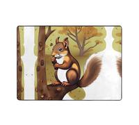 WZYCWB Tapis imprimé écureuil mangeur de noix, 203,2 x 147,3 cm, doux et antidérapant, adapté pour les tables de chevet, les bureaux, les balcons et autres espaces.