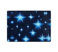 WZYCWB Tapis imprimé étoiles bleues de dessin animé, 203,2 x 147,3 cm, doux et antidérapant, adapté pour les tables de chevet, les bureaux, les balcons et autres espaces.