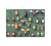 WZYCWB Tapis imprimé Insect Atlas, 203,2 x 147,3 cm, doux et antidérapant, convient pour les tables de chevet, les bureaux, les balcons et autres espaces.