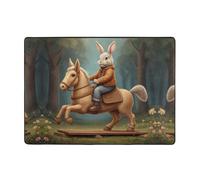 WZYCWB Tapis imprimé petit lapin 203,2 x 147,3 cm, doux et antidérapant, adapté pour les tables de chevet, les bureaux, les balcons et autres espaces.