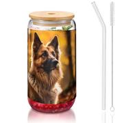 WZYCWB Tasse à café glacé avec couvercle en bambou 473,6 g - Tasse à café glacé - Jolies tasses à thé glacé - Idéales pour le café, les accessoires de bar, les cadeaux esthétiques