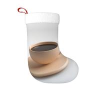 WZYCWB Tasse à café imprimée sur la table, chaussettes de Noël, accrochées sur la cheminée de cheminée, sont parfaites pour contenir des cadeaux et des bonbons.