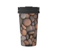 WZYCWB Tasse à café isotherme imprimée Pebbles in the Beach - Design étanche, adaptée pour les déplacements, le bureau et les voyages