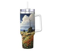 WZYCWB Tasse à glace tendance imprimée avec paysage idyllique - Tasse d'isolation super thermique et froide, un incontournable pour les voyages en plein air et le sport