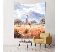 WZYCWB Tenture murale décorative imprimée girafe africaine savane 152,4 x 129,5 cm - Convient pour la décoration de la maison ou du camping