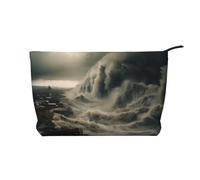 WZYCWB The Angry Lion Sac de rangement pour cosmétiques imprimé, parfait pour les voyages d'affaires et les voyages., Grandes vagues., Taille unique