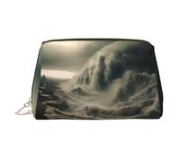 WZYCWB The Angry Lion Trousse à cosmétiques en cuir imprimé Sac de rangement cosmétique élégant et portable, Grandes vagues., Taille unique