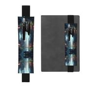 WZYCWB The City on The Water Imprimé Grande Capacité PVC Pen Holder + Creative Diary Pen Bag Set avec Bande élastique Design Antidérapant