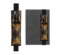 WZYCWB The deep-eyed Leopard Printed Large Capacity PVC Pen Holder + Creative Diary Pen Bag Set with Elastic Band Anti-Slip Design