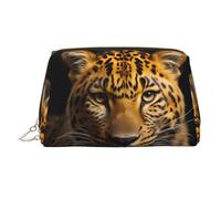 WZYCWB The Deep Eyed Leopard Trousse à maquillage en cuir pour femme - Élégante et douce, durable, Le léopard aux yeux profonds, Taille unique