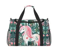WZYCWB The Deep Ocean Sac de voyage de fitness imprimé Parfait pour l'entraînement de yoga, les courts voyages et l'équipement de natation., Licorne aux cheveux roses, One Size