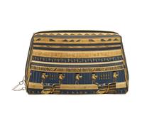 WZYCWB The Deep Ocean Trousse à maquillage en cuir imprimé pour femme - Élégante et douce et durable, Fresques pharaoniques égyptiennes, Taille unique