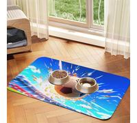 WZYCWB The Flying Soccer Ball Set de table pour animal de compagnie Motif ballon de football 30 x 45 cm - Tapis de gamelle pliable et facile à ranger