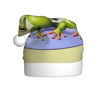 WZYCWB The Funny Frog doing Yoga Adult Christmas Hat Unisex Santa Claus Christmas Halloween Holiday Party Adult Plush Christmas Hat